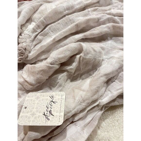 NEW FREE PEOPLE Sz S WASHED EDIE DRESS BUTTON FRONT MAXI TOP DUSTER DUST FOG - Picture 5 of 5